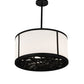 Meyda Lighting Cilindro 24" 2-Light Matte Black Pendant Light With Contrail Mist Idalight & Black Mist Idalight Shade