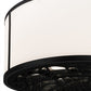 Meyda Lighting Cilindro 24" 2-Light Matte Black Pendant Light With Contrail Mist Idalight & Black Mist Idalight Shade