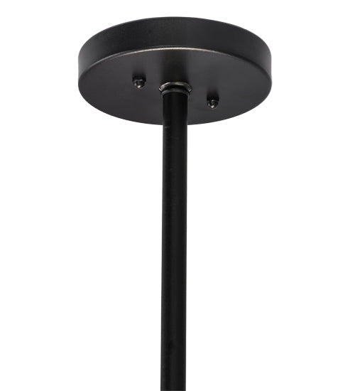 Meyda Lighting Cilindro 24" 2-Light Matte Black Pendant Light With Contrail Mist Idalight & Black Mist Idalight Shade