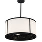 Meyda Lighting Cilindro 24" 2-Light Matte Black Pendant Light With Contrail Mist Idalight & Black Mist Idalight Shade