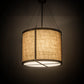 Meyda Lighting Cilindro 24" 3-Light Antique Copper Pendant Light With Brown Burlap Textrene & White Statuario Idalight Shade