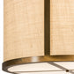 Meyda Lighting Cilindro 24" 3-Light Antique Copper Pendant Light With Brown Burlap Textrene & White Statuario Idalight Shade