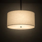 Meyda Lighting Cilindro 24" 3-Light Charcoal Grey Pendant Light With Off White Textrene & White Statuario Idalight Shade