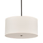 Meyda Lighting Cilindro 24" 3-Light Charcoal Grey Pendant Light With Off White Textrene & White Statuario Idalight Shade