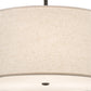 Meyda Lighting Cilindro 24" 3-Light Charcoal Grey Pendant Light With Off White Textrene & White Statuario Idalight Shade