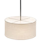 Meyda Lighting Cilindro 24" 3-Light Charcoal Grey Pendant Light With Off White Textrene & White Statuario Idalight Shade
