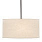 Meyda Lighting Cilindro 24" 3-Light Charcoal Grey Pendant Light With Off White Textrene & White Statuario Idalight Shade