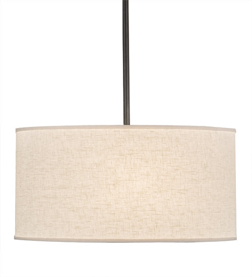 Meyda Lighting Cilindro 24" 3-Light Charcoal Grey Pendant Light With Off White Textrene & White Statuario Idalight Shade