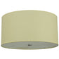 Meyda Lighting Cilindro 24" 3-Light Extreme Chrome Flush Mount Light With Beige Textrene & Statuario Idalight Shade