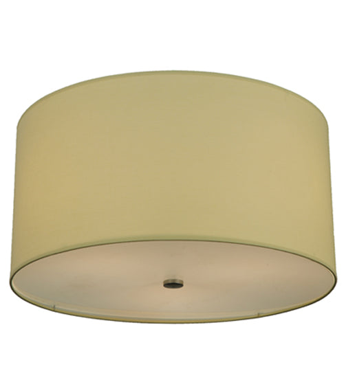 Meyda Lighting Cilindro 24" 3-Light Extreme Chrome Flush Mount Light With Beige Textrene & Statuario Idalight Shade