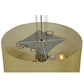 Meyda Lighting Cilindro 24" 3-Light Extreme Chrome Pendant Light With Beige Textrene & Statuario Idalight Shade