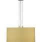 Meyda Lighting Cilindro 24" 3-Light Extreme Chrome Pendant Light With Beige Textrene & Statuario Idalight Shade