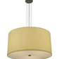 Meyda Lighting Cilindro 24" 3-Light Extreme Chrome Pendant Light With Beige Textrene & Statuario Idalight Shade