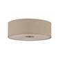 Meyda Lighting Cilindro 24" 3-Light Nickel Flush Mount Light With Beige Burlap Shade