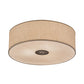 Meyda Lighting Cilindro 24" 3-Light Nickel Flush Mount Light With Beige Burlap Shade