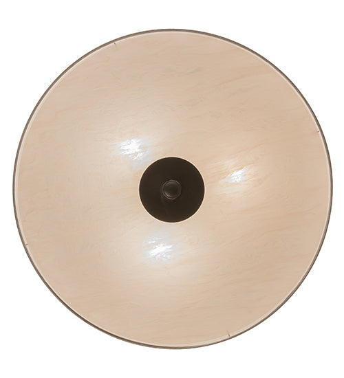 Meyda Lighting Cilindro 24" 3-Light Nickel Flush Mount Light With Beige Burlap Shade