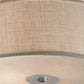 Meyda Lighting Cilindro 24" 3-Light Nickel Flush Mount Light With Beige Burlap Shade