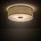 Meyda Lighting Cilindro 24" 3-Light Nickel Flush Mount Light With Beige Textrene Shade