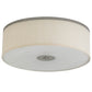 Meyda Lighting Cilindro 24" 3-Light Nickel Flush Mount Light With Beige Textrene Shade