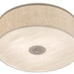 Meyda Lighting Cilindro 24" 3-Light Nickel Flush Mount Light With Beige Textrene Shade