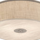 Meyda Lighting Cilindro 24" 3-Light Nickel Flush Mount Light With Beige Textrene Shade