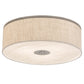 Meyda Lighting Cilindro 24" 3-Light Nickel Flush Mount Light With Beige Textrene Shade