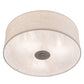 Meyda Lighting Cilindro 24" 3-Light Nickel Flush Mount Light With Eggshell Fabric & Angelwing Idalight Shade