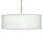 Meyda Lighting Cilindro 24" 3-Light Nickel Powder Coat Pendant Light With White Trilam Textrene Shade