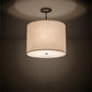Meyda Lighting Cilindro 24" 3-Light Oil Rubbed Bronze Pendant Light With Off White Textrene & Statuario Idalight Shade