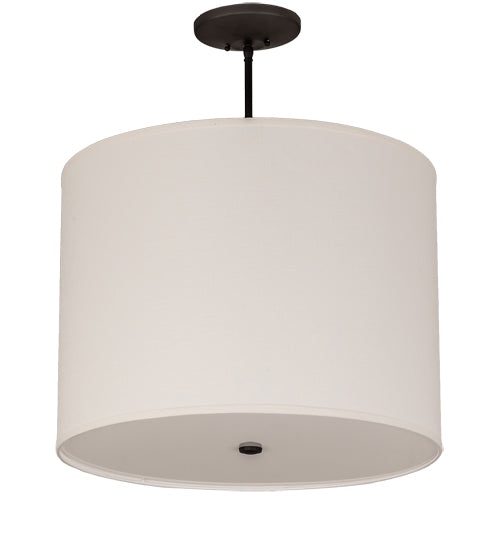 Meyda Lighting Cilindro 24" 3-Light Oil Rubbed Bronze Pendant Light With Off White Textrene & Statuario Idalight Shade