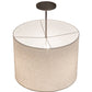 Meyda Lighting Cilindro 24" 3-Light Oil Rubbed Bronze Pendant Light With Off White Textrene & Statuario Idalight Shade