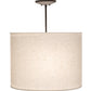 Meyda Lighting Cilindro 24" 3-Light Oil Rubbed Bronze Pendant Light With Off White Textrene & Statuario Idalight Shade