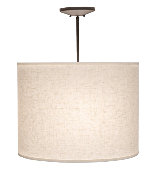Meyda Lighting Cilindro 24" 3-Light Oil Rubbed Bronze Pendant Light With Off White Textrene & Statuario Idalight Shade