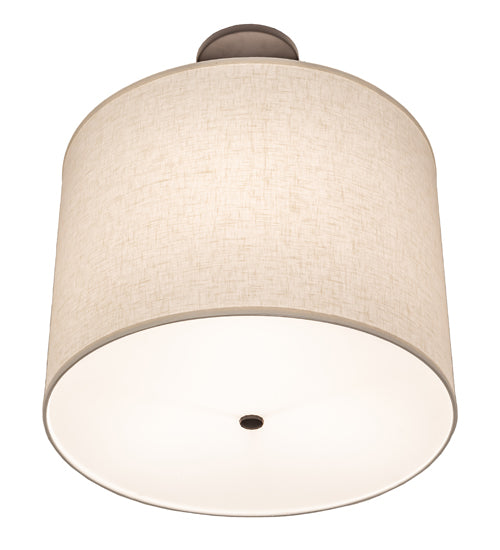 Meyda Lighting Cilindro 24" 3-Light Oil Rubbed Bronze Pendant Light With Off White Textrene & Statuario Idalight Shade