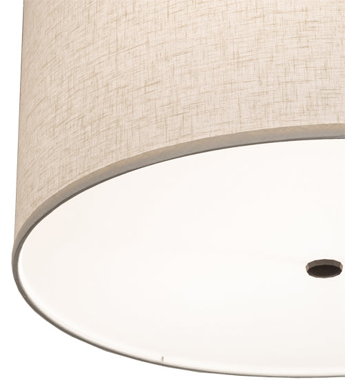 Meyda Lighting Cilindro 24" 3-Light Oil Rubbed Bronze Pendant Light With Off White Textrene & Statuario Idalight Shade