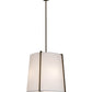 Meyda Lighting Cilindro 24" 4-Light Aged Brass Structure Pendant Light With White Textene Shade