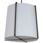 Meyda Lighting Cilindro 24" 4-Light Aged Brass Structure Pendant Light With White Textene Shade