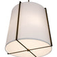 Meyda Lighting Cilindro 24" 4-Light Aged Brass Structure Pendant Light With White Textene Shade