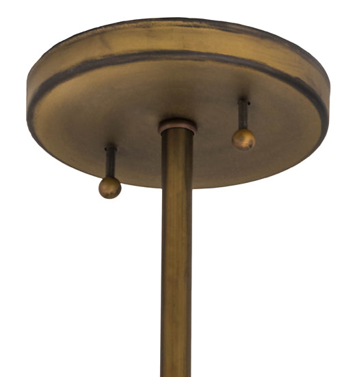 Meyda Lighting Cilindro 24" 4-Light Aged Brass Structure Pendant Light With White Textene Shade