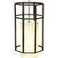 Meyda Lighting Cilindro 24" 4-Light Antique Copper Caged Pendant Light With Beige & White Shade