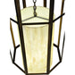 Meyda Lighting Cilindro 24" 4-Light Antique Copper Caged Pendant Light With Beige & White Shade