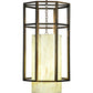 Meyda Lighting Cilindro 24" 4-Light Antique Copper Caged Pendant Light With Beige & White Shade
