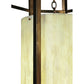 Meyda Lighting Cilindro 24" 4-Light Antique Copper Caged Pendant Light With Beige & White Shade
