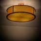Meyda Lighting Cilindro 24" 4-Light Autumn Leaf Luciano Flush Mount Light With Amber Quartz Idalight Shade Glass