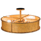 Meyda Lighting Cilindro 24" 4-Light Autumn Leaf Luciano Flush Mount Light With Amber Quartz Idalight Shade Glass