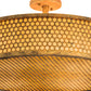 Meyda Lighting Cilindro 24" 4-Light Autumn Leaf Luciano Flush Mount Light With Amber Quartz Idalight Shade Glass