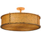Meyda Lighting Cilindro 24" 4-Light Autumn Leaf Luciano Flush Mount Light With Amber Quartz Idalight Shade Glass