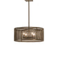 Meyda Lighting Cilindro 24" 4-Light Brown Metalic Rame Pendant Light