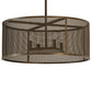 Meyda Lighting Cilindro 24" 4-Light Brown Metalic Rame Pendant Light