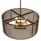 Meyda Lighting Cilindro 24" 4-Light Brown Metalic Rame Pendant Light